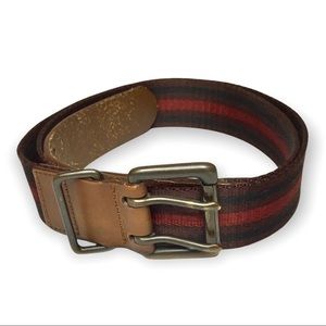 Gap Vintage 36 M Leather/Striped Gunmetal, cognac, burgundy, brown Belt